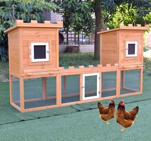 756 Deluxe Wooden Rabbit Hutch Pet House Chicken Coop Poultry Wood
