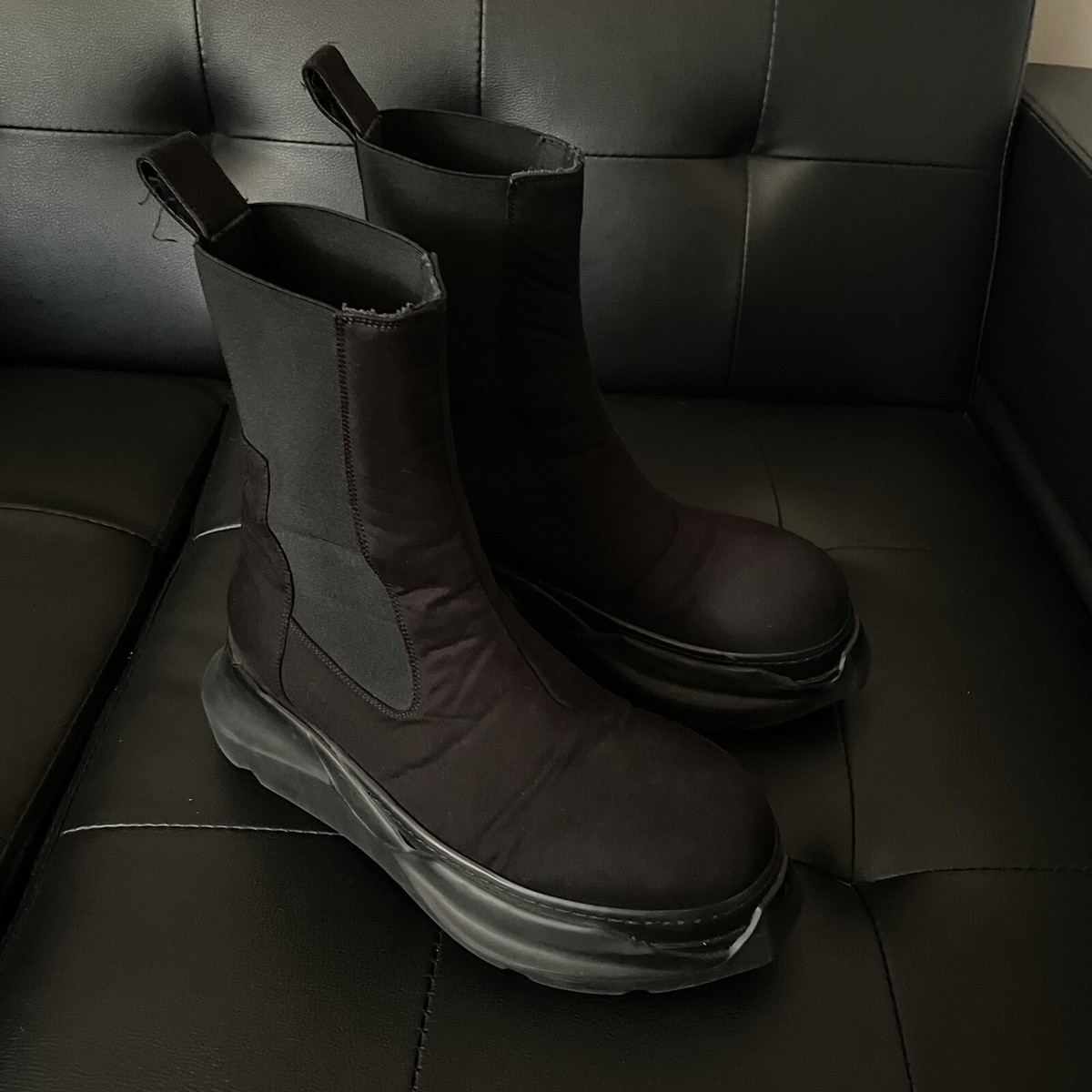Rick Owens DRKSHDW Abstract Beatle chelsea boots ブラック Rick Owens 'beatle Abstract' Chelsea Boots in Black | Lyst