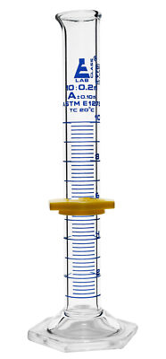 Eisco Labs 10ml Graduated Cylinder with Protective Collar - ASTM, Class A