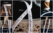 3/8" 10 yards Lace Embroidery Bobbinet Trim for Costume, Crafts and Sewing