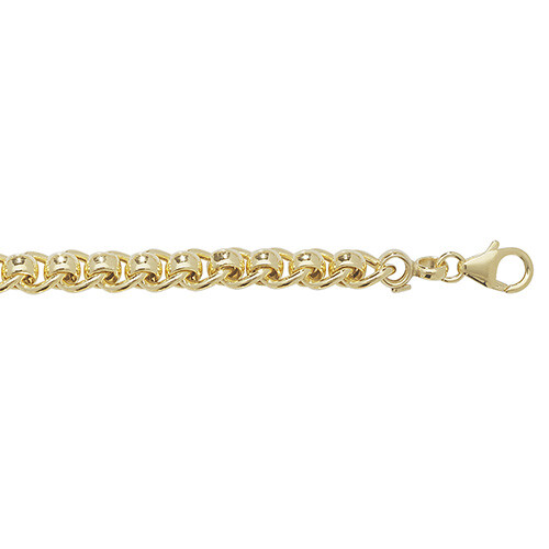 9CT GOLD BRACELET FANCY ROLLER BALL 