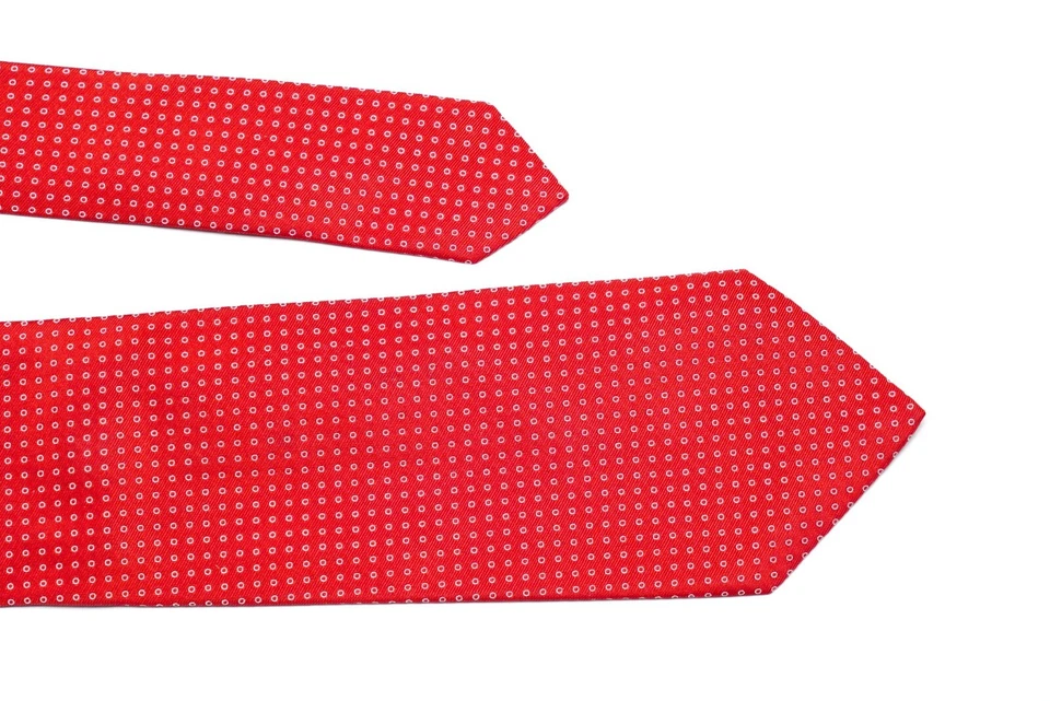 Corbata de cuello a lunares rojos hecha a mano Borrelli Napoli Foto 3 de 4