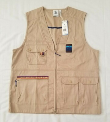 Mens Size Large Trace Khaki Adidas Originals Adiplore Gilet Jackets GP1111 
