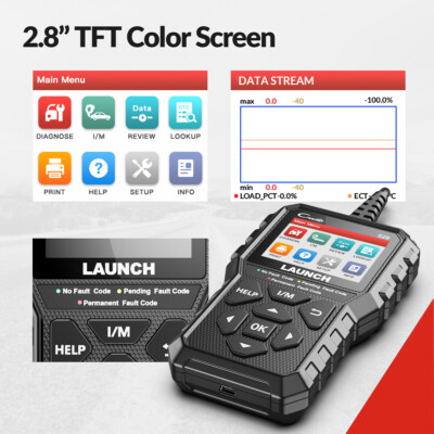 LAUNCH CR529 Full OBD2 Code Reader Scanner Car Diagnostic Tool for