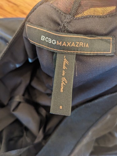 BCBGMaxAzria PAILTER ABITO IN JERSEY ACETATO NERO ARGENTO POSTERIORE APERTO TAGLIA S - Foto 8 di 8