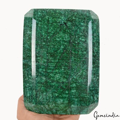 Giant 5.3 Kilo Natural Emerald Brazil Gemstone Huge Octagon Cut Masterpiece
