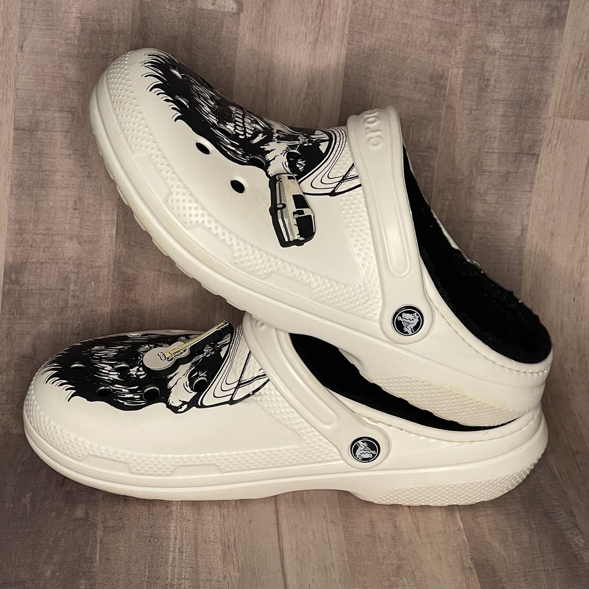 Luke Combs X Crocs Shoes Jibbitz Spec Ed M 8/W 10 White Black Trucker  Skully
