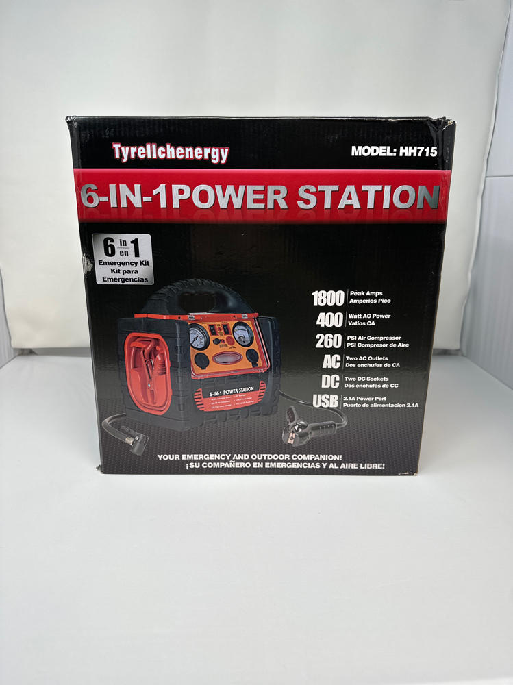 6-in-1 Power Station 1800 Amps Battery Jumper Inverter & Air