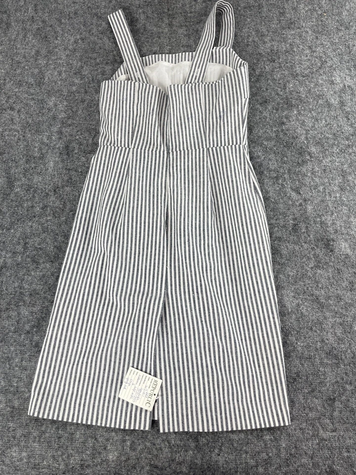 Vestido Catherine Malandrino línea A para mujer pequeño a rayas sin mangas solero N26 Foto 3 de 4