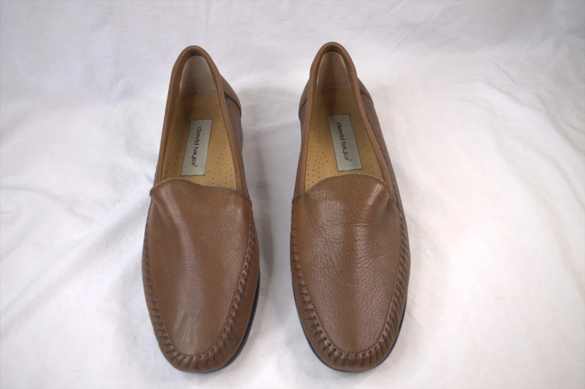 David Taylor Shoes Men\'s 10M Brown Leather Tassel Loafers Work Preppy Smart David Taylor Men main image 3