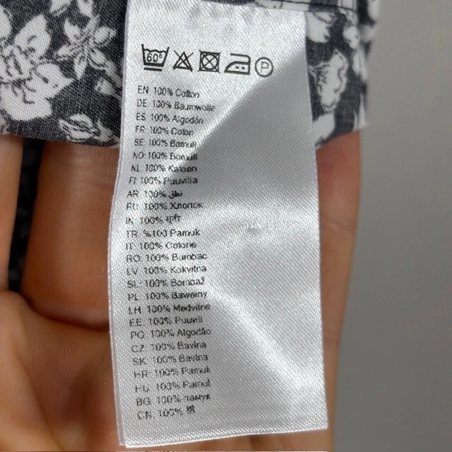 Camisa de vestir contemporánea Eton para hombre grande 16,5 floral azul marino oscuro blanco algodón Foto 4 de 4