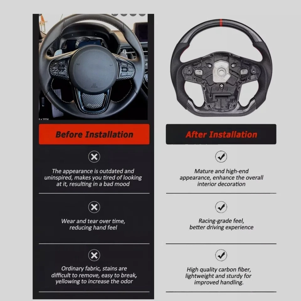 Volante de fibra de carbono personalizable para Audi A4 A5 S4 S5 2008 2009 2010 Foto 3 de 4