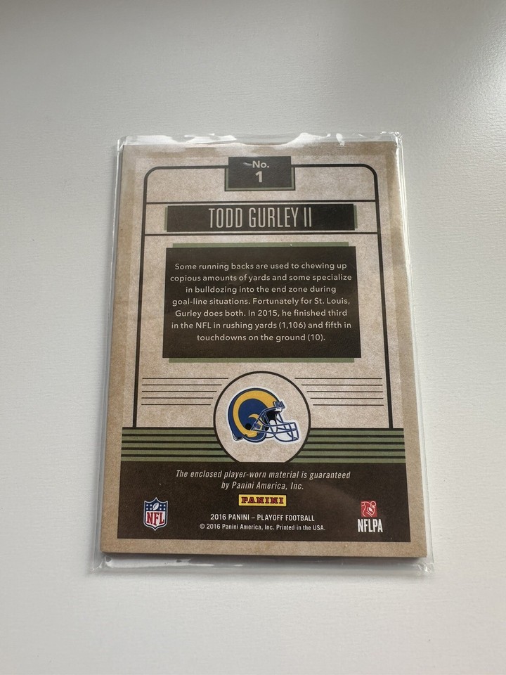 2016 Panini Playoff Todd Gurley Throwback Jersey /99 eBay