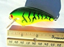 1ct Balsa Wood FIRE TIGER 3" Square Bill CRANKBAIT Lure Bass Baits Made In USA