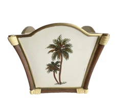 Vintage Palm Tree Egyptian Style Boutique Tissue Cover Box Wamsutta Bath