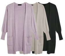 EX M&S Cardigan Soft Knit Relaxed Longline Ladies  Open Comfy Cardi  