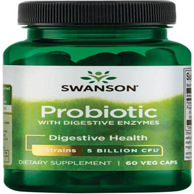 Swanson Probiotic with Digestive Enzymes 5 Billion CFU 60 Veg Caps