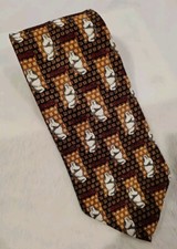 Coca Cola Men's 100 Polyester Neck Tie Brown with Polar Bear
