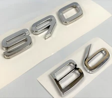 CHROME S90 + B6 FIT VOLVO S90 REAR TRUNK NAMEPLATE EMBLEM BADGE LETTERS NUMBER
