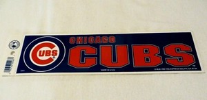 Chicago Cubs Bumper Sticker (MLB 1992) - Made In USA - 11 1/4 by 3 Inches