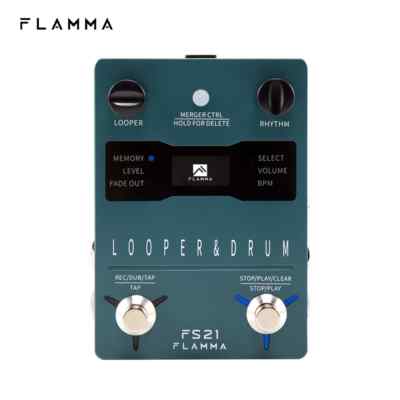 FLAMMA FS21 Drum Machine Looper Guitar Effcts Pedal 160 Minute Looper 100 Groove