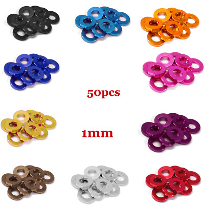 CNC M3 1mm Color Aluminum Alloy Flat Washers Round Spacer Anodized