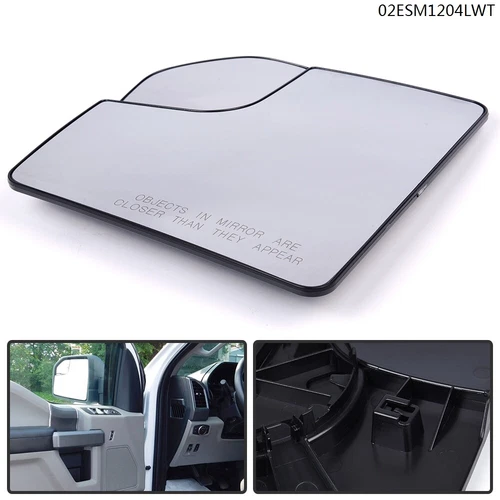 Mirror Glass With Spotter Driver Side Left Fit For 15-18 Ford F150 Pickup Truck