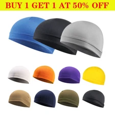 Sweat Wicking Cooling flag Dome Skull Cap Helmet Liner Sport Beanie Durag Hat US