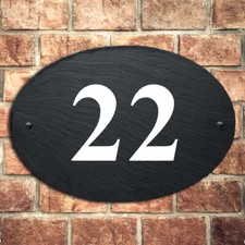 Rustic Natural Slate Personalised House Gate Sign Plaque Door Number UVPrinted
