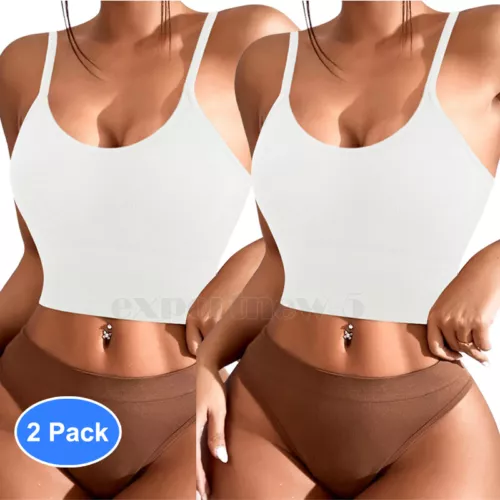 Women Strappy Sport Yoga Low U-Back Bralette Padded Bra Crop Top Cami Vest Tank - Bild 38 von 43