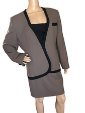 Vintage Jones New York 2 Piece Skirt Suit 100 Pure Wool Size 14 Made in U.S.A