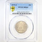 1875-S 25C PCGS MS64 - Liberty Seated Quarter