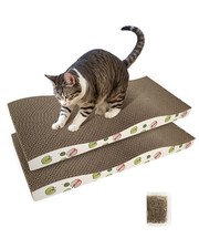 Cat Scratching Board, Corrugate Cat Scratcher for Indoor Cats with Catnip, Ca...