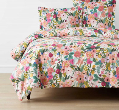 RIFLE PAPER CO Percale Duvet Cover, Garden Party
