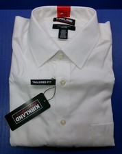 Kirkland Signature Men's Tailored Fit Dress Shirt PIMA Cotton White SZ 15.5 X 33