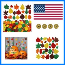 Leaf Stickers Fall Foam Glitter Maple Leaves Kids Crafts 500 Pcs Autumn, Ha...