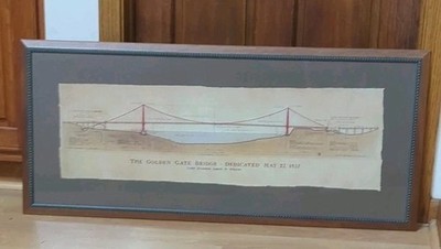 Golden Gate Bridge Craig Holmes 2001 Original Architectural Rendering 18x41''