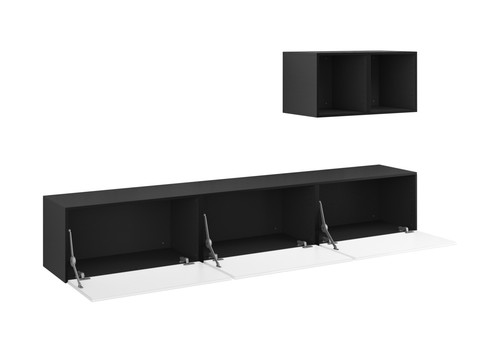 Wohnwand Lowboard Set Modul+ mit 2x Wandregalen + 3x Hängeelemente mit Klappe - Bild 14 von 20