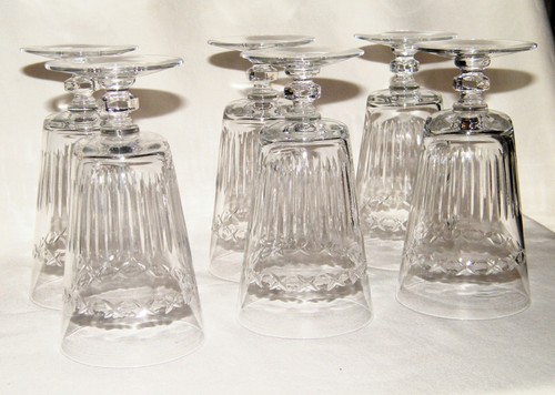 Vintage (6) Tiffin-Franziskaner "ATHLONE" GESCHLIFFENER KRISTALL EISTEE/WASSERKELCHE/GLÄSER - Bild 11 von 12