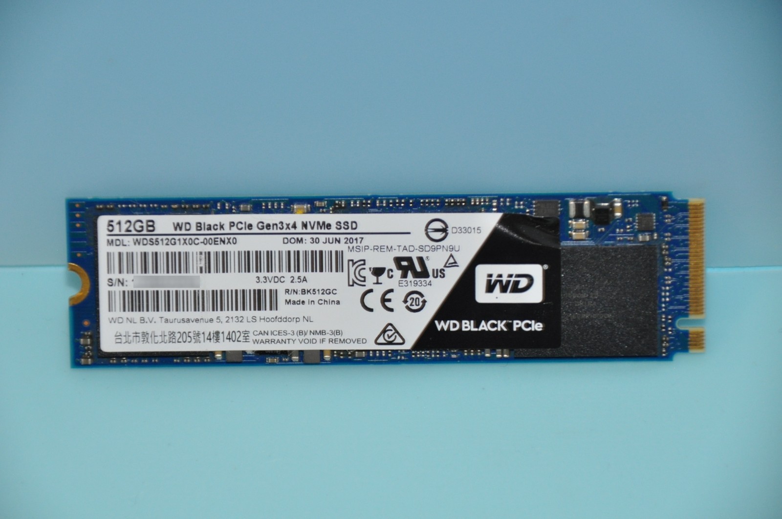 512GB NVMe SSD WD Black PCIe Gen 3x4 Laptop Solid State Drive