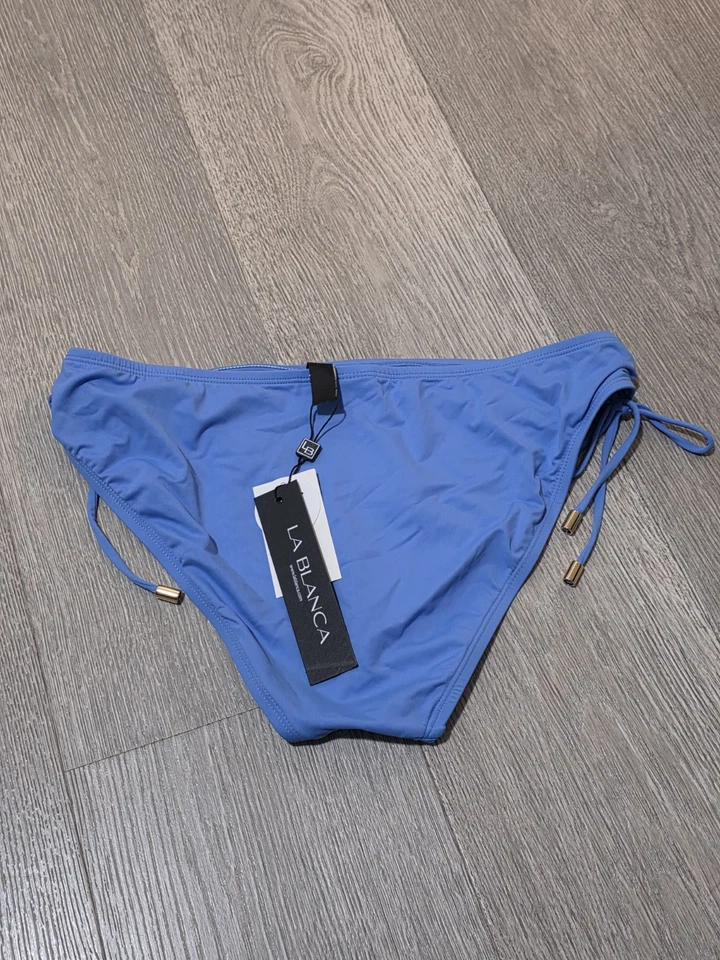 La Blanca Island Goddess Loop Hipster Bikini Swimsuit Bottom Swim Blue Size 12 - Image 2 of 4