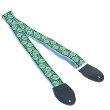Souldier 2" Guitar Strap - Wilco Signature "Owls" Green and Blue on Blue