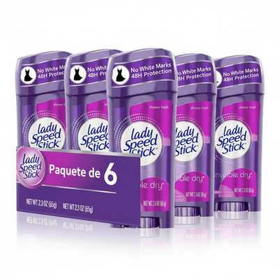 Lady Speed Stick Invisible Dry Antiperspirant Deodorant, Shower Fresh, 2.3oz. 6
