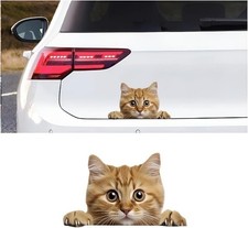 Cute Peeking CatVinyl Sticker, Waterproof Decal for Auto Window Color: Orange