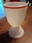 Vintage~Hazel Atlas~Milk Glass Red Stripe Egg Cup