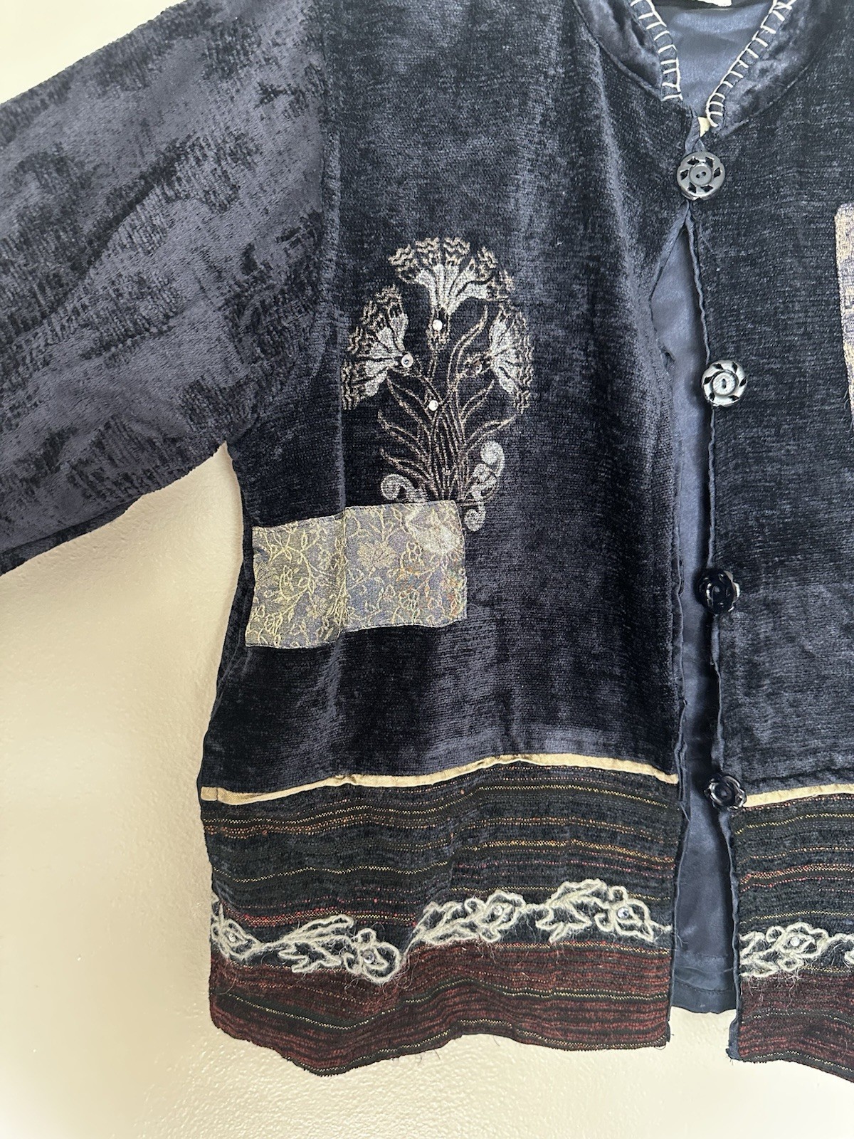 Flashback Vintage Patchwork Cardigan Sweater Size… - image 2