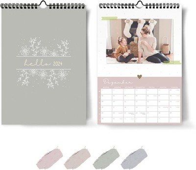 DIY Wall Calendar 2024, High Quality A4, Spiral Bound Paper Lions
