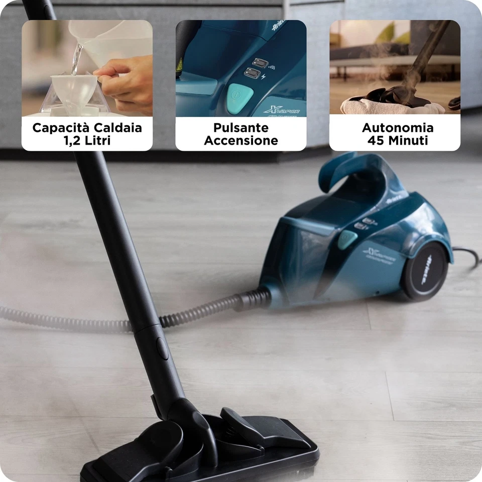 Ariete 4145 XVapor Comfort Pulitore a vapore con accessori Vapore 45' 1500W Blu - Immagine 4 di 4