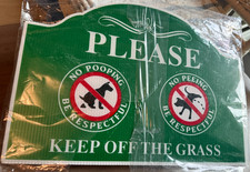 2 PC Keep off Grass Sign - 10X14 Double Sided Coroplast No Peeing No Pooping Dog
