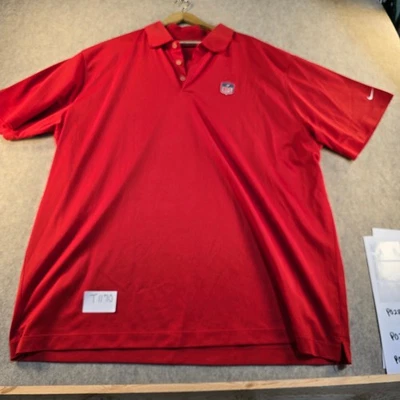 Nike Golf Dri-FIT Polo Shirt Mens 3XL Red NFL Shield Short Sleeve Performance - Image 1 of 4